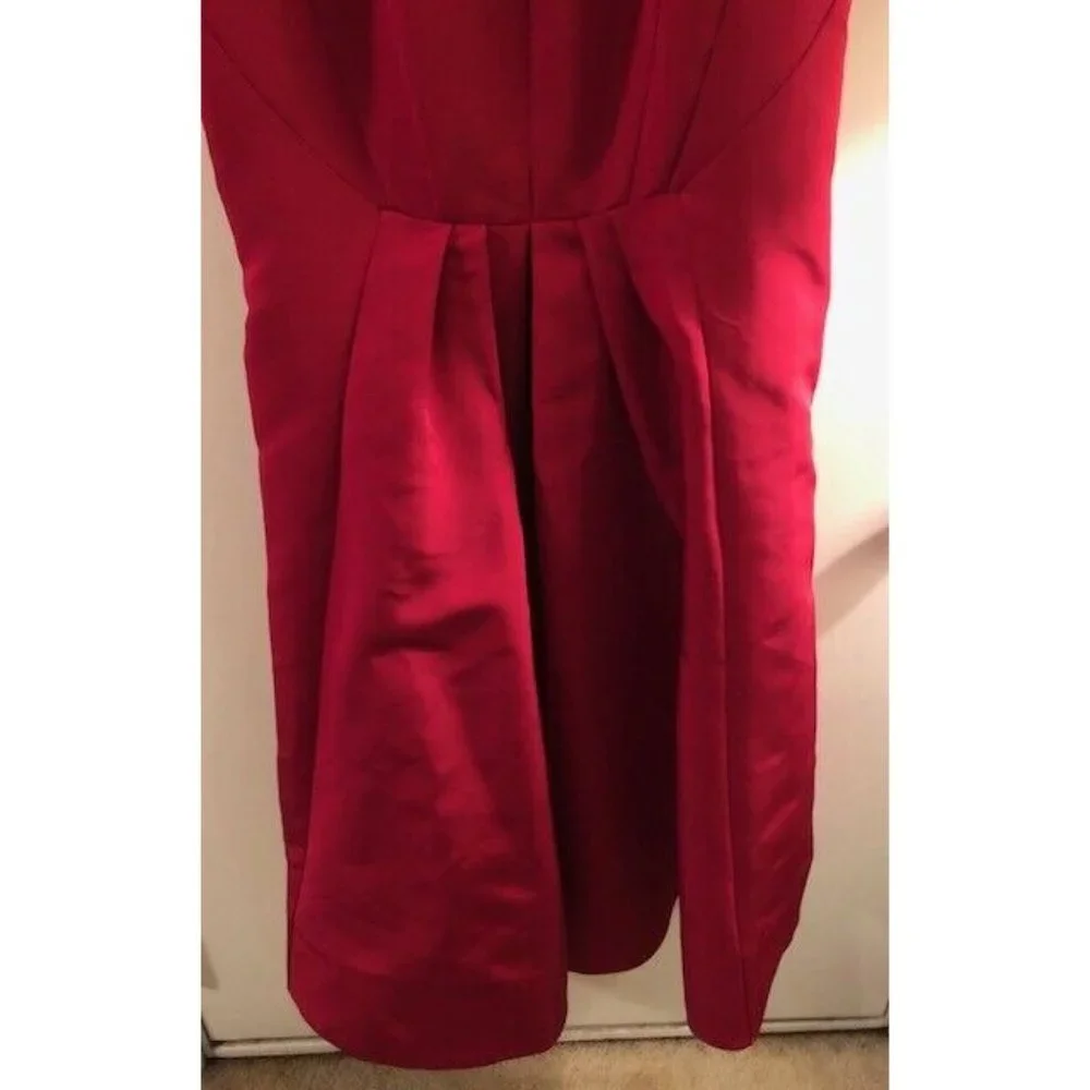 NWT $8K ZAC POSEN GRENADINE MERMAID STRAPLESS SILK BOW PLEATED GOWN SIZE 6 - Picture 6 of 7